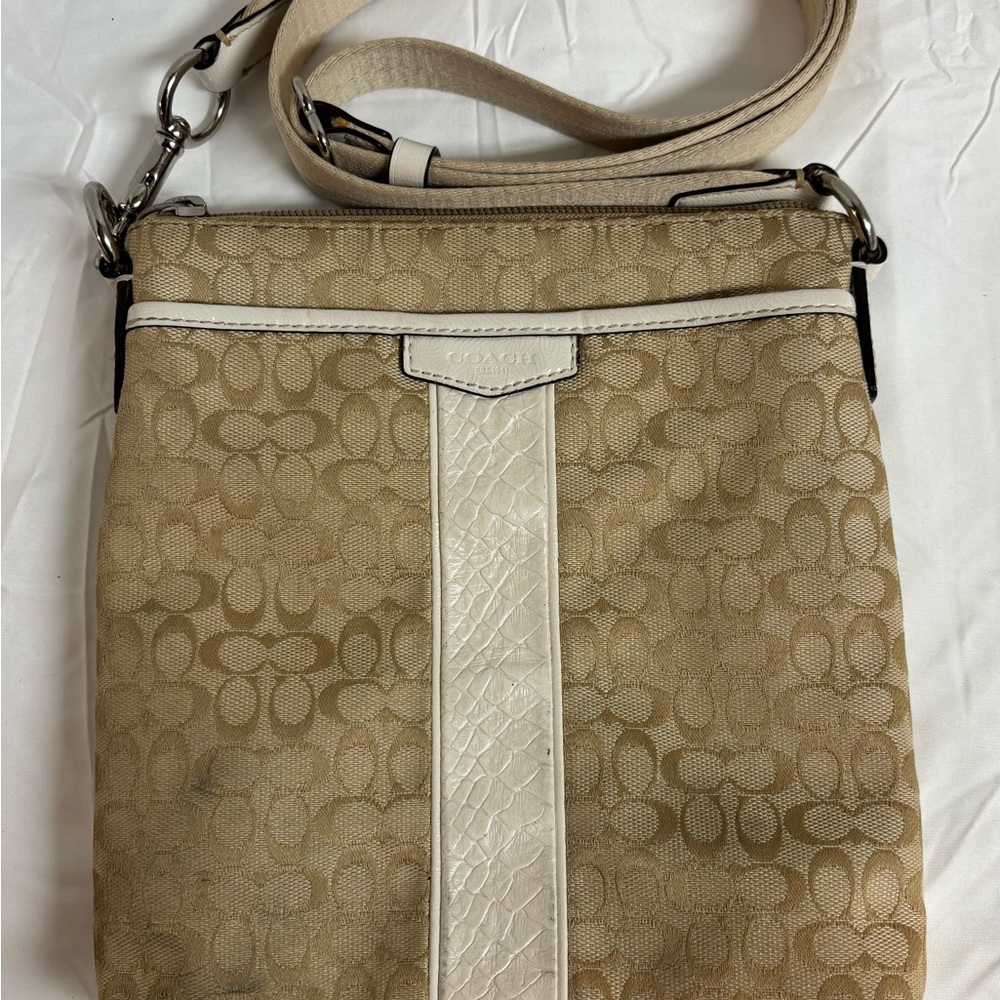 Coach Signature Stripe Snake North/South Swingpack